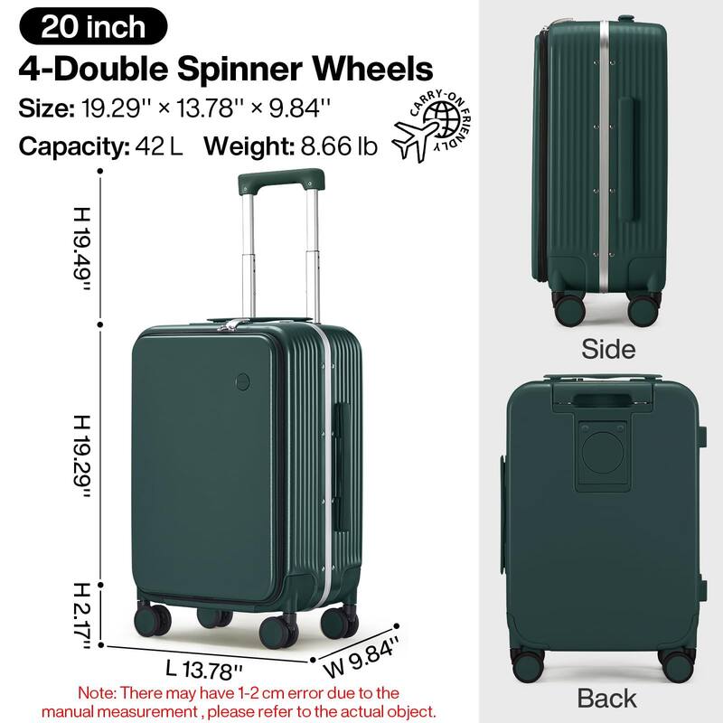 Carry On Luggage mixi Hard Shell com carregador de telefone Cup de